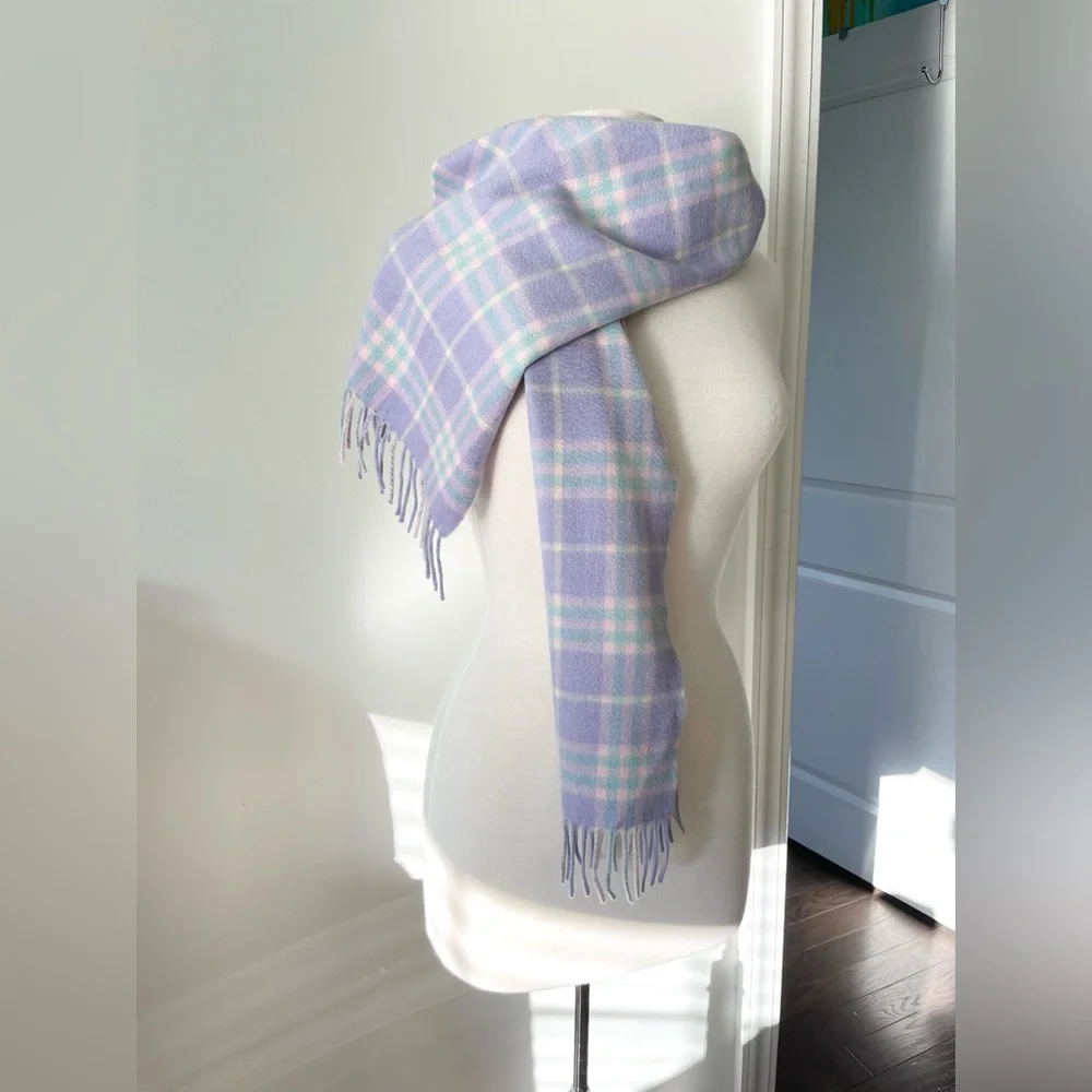 BURBERRY LONDON PLAID 100% CASHMERE SCARF NEW - Picture 12 of 13